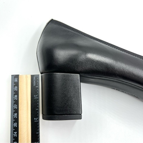 8D 8W 8 WIDE WIDTH Aravon Womens Classic Career Dress Black Leather Pumps Heels - Picture 13 of 15